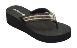 12 Wholesale Slippers For Women In Black Color Size 6-10