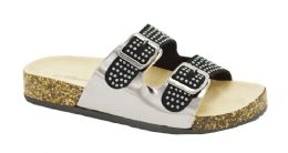 36 Wholesale Slippers For Women In Silver Black Size 7-11