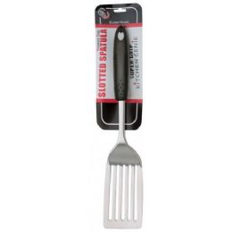480 Wholesale Slotted Spatula With Rubber Grip Handle