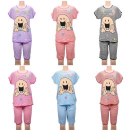 24 Wholesale Women Smiley Face Design Pajama Size 2xl