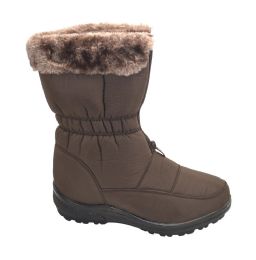 12 Bulk Snow Boots For Women Comfortable Winter Boots Color Brown Size 7-11