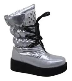 12 Wholesale Snow Boots For Women With Platforms, Comfortable Winter Boots Color Silver Size 6-10