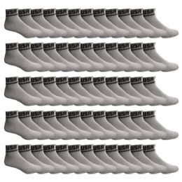 72 Wholesale Yacht & Smith Men's Cotton Sport Ankle Socks, Usa Themed Size 10-13 Gray