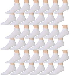 36 Units of Yacht & Smith Kids Cotton Quarter Ankle Socks In White Size 4-6 - Girls Ankle Sock