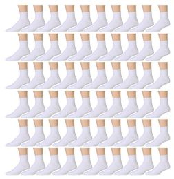 120 Pairs Yacht & Smith Kids Cotton Quarter Ankle Socks In White Size 4-6 - Boys Ankle Sock