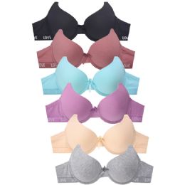 288 Pieces Sofra Ladies Cotton Logo Band 3 Hook Plain Bra Cup C - Womens Bras And Bra Sets