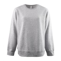 12 Pieces Sofra Ladies Fleece Crewneck Sweatshirt Gray Large - Women's Hoodies And Sweatshirts