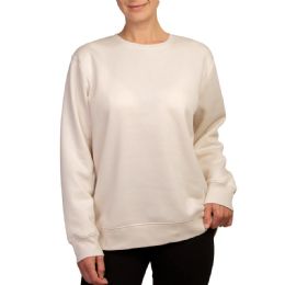 12 Pieces Sofra Ladies Fleece Crewneck Sweatshirt Oat Large - Women's Hoodies And Sweatshirts