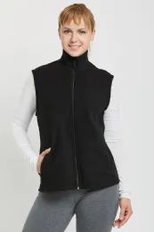 12 Wholesale Sofra Ladies Polar Fleece Vest Size L