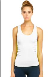 72 Pieces Sofra Ladies Racerback Tank Top In White - Womens Camisoles & Tank Tops