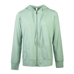 12 Pieces Sofra Ladies Single Jersey ZiP-Up Hoodie Jacket Large - Women's Hoodies And Sweatshirts