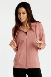 12 Pieces Sofra Ladies Single Jersey ZiP-Up Hoodie Jacket Xlarge - Women's Hoodies And Sweatshirts