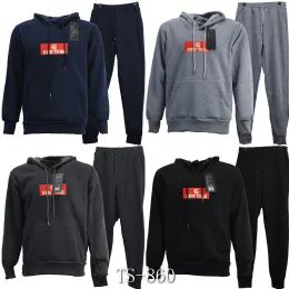 12 Wholesale Solid Pullover Jogger Set Fleece Lining Size L/ xl