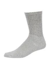 120 Wholesale Sport Crew Sock In Grey 10-13 Sock Size