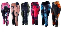 48 Units of Tie Dye Color Bubble Capri Size S / M - Womens Capri Pants
