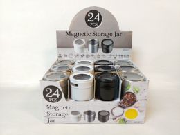 72 Pieces Tin Jar Rd. Window Lid W/ Magnet Silver Only - Food Storage Containers
