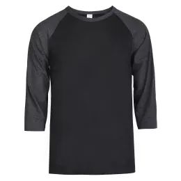 30 Pieces Top Pro Men's 3/4 Sleeve Baseball Tee Size L - Mens T-Shirts