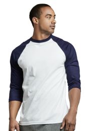 30 Pieces Top Pro Mens Baseball Tee In Navy And White Size Small - Men's Tee Shirts For Donation