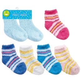 144 Pairs Two Pack Baby Fuzzy Socks - Baby Accessories