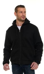 12 Pieces Unisex Black Zipper Hoodie Cotton Fleece Lining Assorted Sizes M-2x - Mens Sweat Shirt