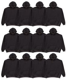72 Pieces Unisex Cotton Hoodie Sweatshirt In Black Size Xlarge - Mens Sweat Shirt