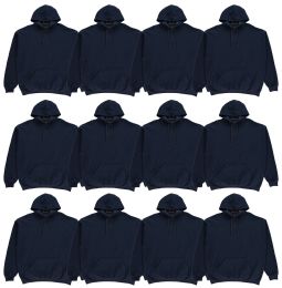72 Pieces Unisex Cotton Hoodie Sweatshirt In Navy Size 2xlarge - Mens Sweat Shirt
