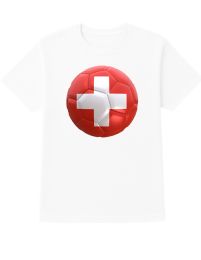 Unisex Cotton Soccer Printed T Shirt Switzerland Soccer Printed Tee Size Medium