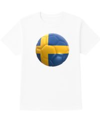 Unisex Cotton Soccer Printed T Shirt Sweden Soccer Printed Tee Size Large