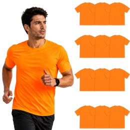 Unisex Moisture Wicking Neon Orange T Shirt Size Large
