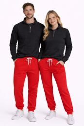 Unisex Quarter Zip Fleece Pull Over Black Size 2X-Large