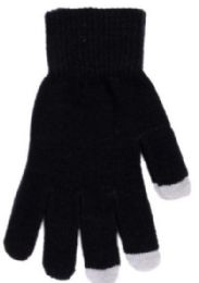 144 Pairs Unisex Touch Screen Glove, Solid Black - Conductive Texting Gloves