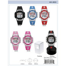 12 Wholesale Digital Watch - 85533 assorted colors