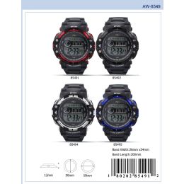 12 Wholesale Digital Watch - 85491 assorted colors