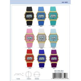 12 Wholesale Digital Watch - 46860 assorted colors