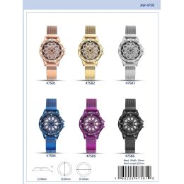 12 Wholesale Ladies Watch - 47581 assorted colors