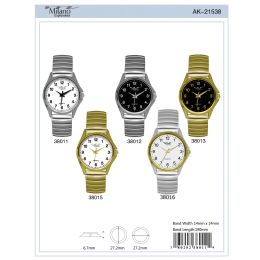 12 Wholesale Ladies Watch - 38011 assorted colors