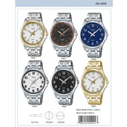 12 Wholesale Men's Watch - 44090 assorted colors