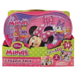 25 Wholesale Disney Minnie Puzzle 24 Piece 2 Pack Carry And go