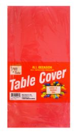 48 Wholesale Plastic Table Cover 54 X 108 Inch Red