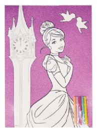 72 Bulk Frozen/princess Coloring Sheet Set 2 Pc 11 X 15 Inch + 5 Markers Prepriced $1