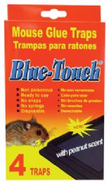 48 Wholesale Blue Touch Glue Trap 4 Pk Mouse & Rat Peanut Scent