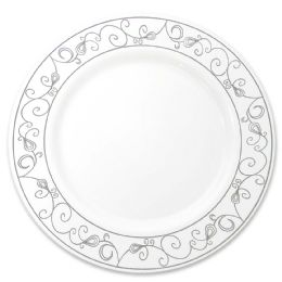 12 Wholesale Crown Dinner Plate Platinum Collection 10 In 10 pk