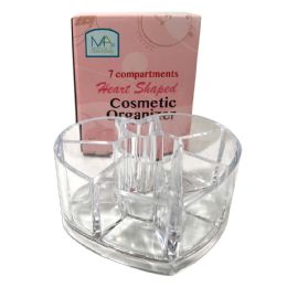 36 Wholesale Cosmetic Organizer 4.5 Inch 7 Compartment Heart Shaped