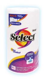 24 Wholesale Select Paper Towel 142 Sheet 2 Ply Mega Roll Max 5 Cases
