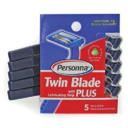 36 Wholesale Personna Men's Twin Blade Plus Razor 5 Count