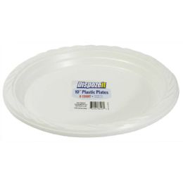 24 Wholesale Dispozeit Plastic Plate 10 In 8 Ct White