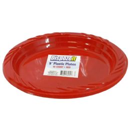 24 Wholesale Dispozeit Plastic Plate 9 In 10 Ct Red & Blue Assorted