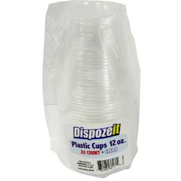 36 Pieces Dispozeit Plastic Cup 12 Oz 20 Ct Clear - Disposable Cups