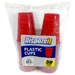 12 Wholesale Dispozeit Plastic Cup 16 Oz 50 Ct Red Compares To Solo