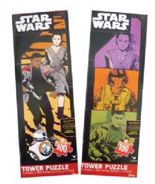 36 Wholesale Star Wars Tower Puzzle 100 Piece 5 X 18.8 Inch Assorted Designs